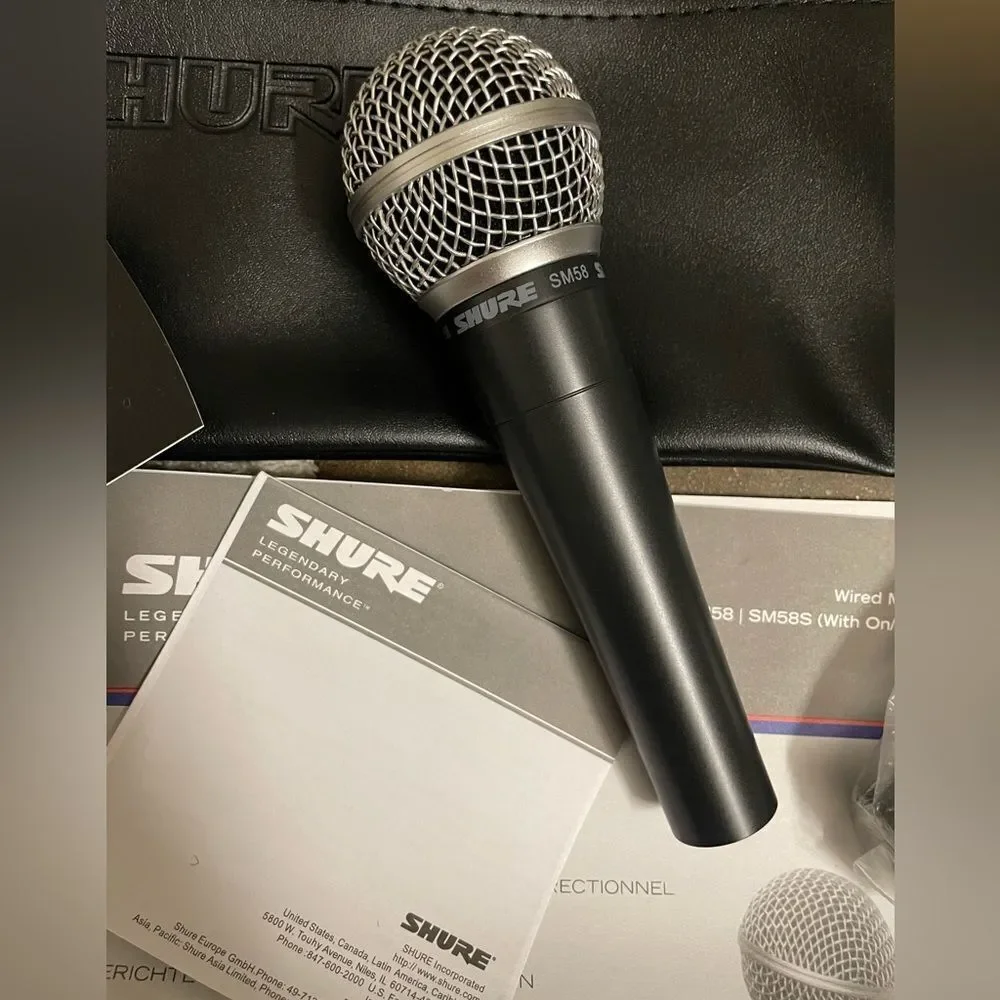 Shure SM58 Cardioid Dynamic Legendary Vocal Microphone w/Bag & Clip (Brand New)